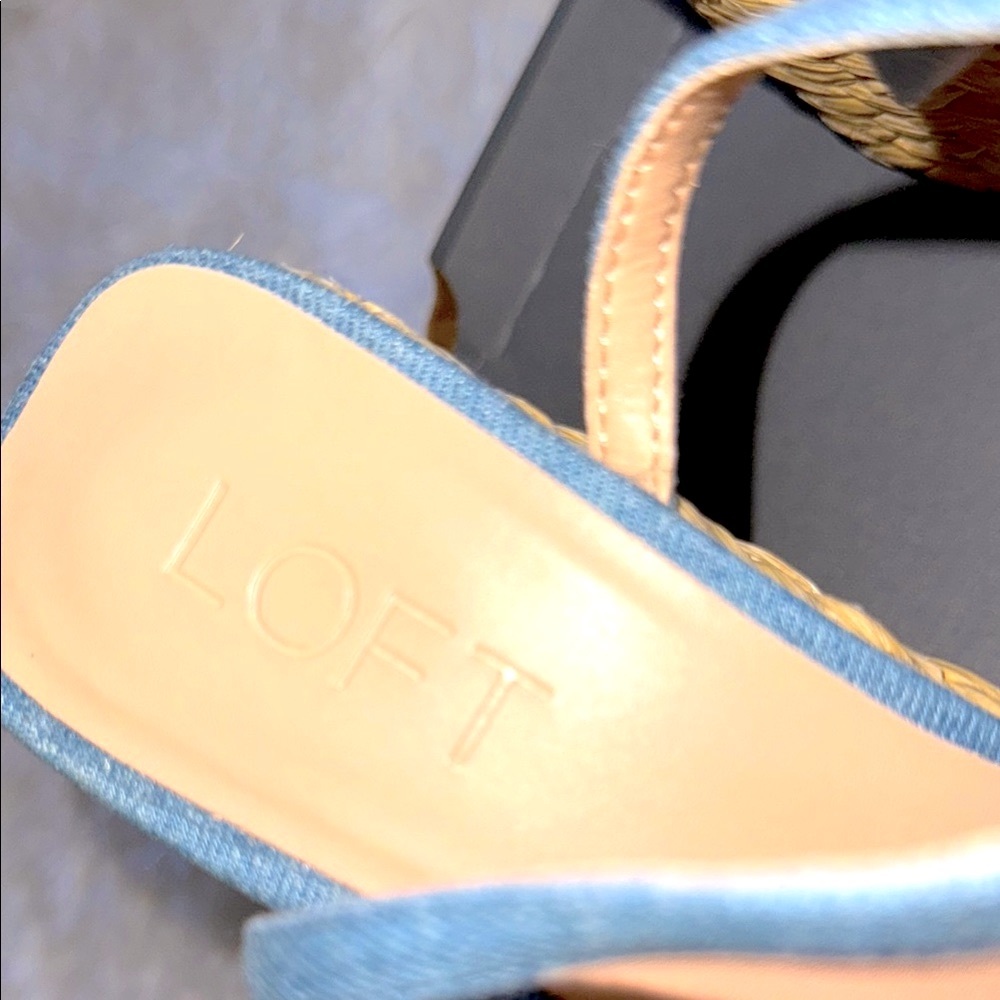 Loft Chambray Espadrille Wedge Sandals - Picture 7 of 10